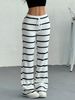 Striped Wide-Leg Pants With Drawstring Waist – High-Waisted Flowy Trousers For Effortless Style_ecoleips.com