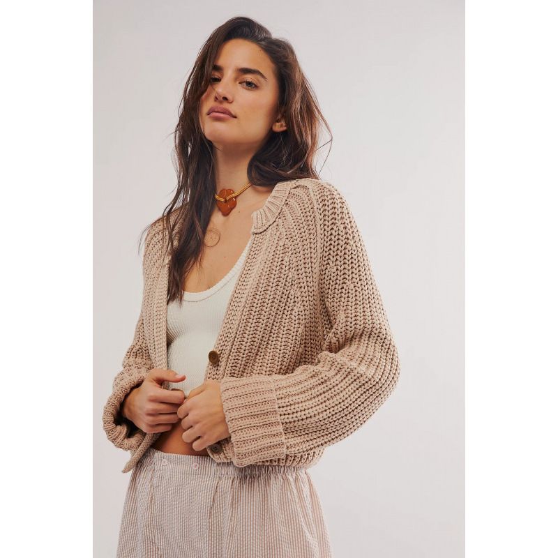 Autumn-Winter New Solid Color Coarse Needle Russian Sweater Cropped Knitted Cardigan Coat_ecoleips.com