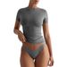 2025 Women's Fashion High-End Short-Sleeve T-Shirt Y2K Cross-Border Bestseller Slim Fit Sexy Hot Girl Pure Desire_ecoleips.com