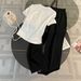 Women's Clothing Women's Summer New Style Trendy Casual Sports Suit Small Bow Short Sleeved Top Wide Leg Pants Two Piece Suit_ecoleips.com