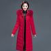 Plus Size Long Winter Coat For Women With Faux Fur Hood, Thickened Polyester Padded Jacket, Warm Overcoat For Mature Ladies (Red, Gray, Black, Maroon)_ecoleips.com