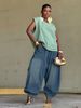 Women's Relaxed Fit Harem Wide Leg Lantern Jeans - Stretch Denim Comfort Pants With Streetwear Style (Blue, S-3XL)_ecoleips.com