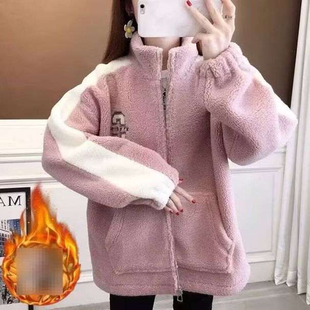 Fleece-Lined Sherpa Hoodie – Winter Pullover With Zip Front, Oversized Fit & Soft Plush Interior (White/Black/Pink/Khaki, S-XL)_ecoleips.com