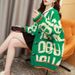 Oversized Letter Knit Cardigan – Korean-style Embroidery Sweater With Contrast Trim, Cozy V-Neck Open Front Womens Loungewear For Fall/Winter_ecoleips.com