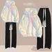 Premium Heavyweight Hoodie & Jogger Set For Girls – Cozy Fleece-Lined Two-Piece (Beige/Green/Purple, S-XL) | Cute Anime Print Matching Outfit_ecoleips.com