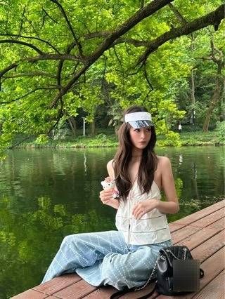 French Style Pearl Camisole Women's Adjustable Pure Desire Dingban Nanyouhuo Summer Top_ecoleips.com