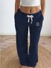 Women's Contrast Ribbed Sports Pants - Mid-Waist Drawstring Casual Wear-7_ecoleips.com