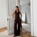 Women's Elegant Two Piece Set V Neck Button Decorated Vest Top And Trousers Commuter Clothing Spring/Autumn Summer_ecoleips.com