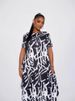 Fashion Casual Printed Black And White Short-sleeved Long Dress New Summer Elegant O Neck Holiday Party Loose Dresses Robe Femme_ecoleips.com
