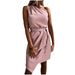 2023 New European Cross-Border Spring/Summer Solid Color Sleeveless Tight-Fitting Dress, Colors, 5 Sizes In Stock_ecoleips.com