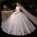 French Retro Wedding Dresses Off-Shoulder Long Sleeved Tulle Gowns Floor Length Simple Style New_ecoleips.com
