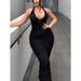 Women's Clothing Halter Neck Backless Slim Dress Style Niche Design Body Showing Long Skirt For Women Sexy Retro_ecoleips.com