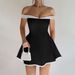 New Fashion Sexy Tube Top One Collar Slim Dress Short Dress_ecoleips.com