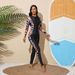 Muslim Conservative Swimsuit Women's Long Sleeved Surfing Suit European And American Sports Swimsuit Women's Sunscreen Surfing Split Swimsuit Trousers_ecoleips.com