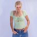 Voya Women's Spring And Summer New Sexy T-shirt Short Sleeved T-shirt Unique Design Sense Short Hollow Top_ecoleips.com