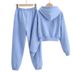 Cropped Hoodie & Jogger Set – Oversized Streetwear Two-Piece (Long Sleeve, High Waist, Kangaroo Pocket, Grey/Blue/Brown, S/M/L)_ecoleips.com
