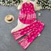 Women's Clothing Retro Ethnic Print Women's Two Piece Set Elegant Autumn Puff Sleeve Collar Top With Slim Wide Leg Pants_ecoleips.com
