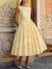 Elegant Sleeveless Floral A Line Dress For Women High Waist Big Hem Temperament Ladies Casual Party Vacation Floral Dress_ecoleips.com
