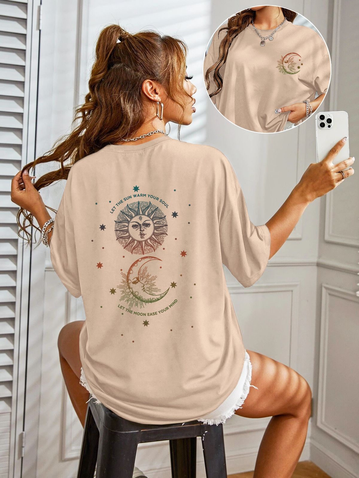 Women's Casual Round Neck Short Sleeve T-Shirt Multi-Color Style Simple Fashionable Sports Top Solid Printed Loose Fit_ecoleips.com