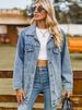 K New Versatile Slimming Retro Classic Loose Denim Jacket Top For Women. No Necklace, Glasses, Or Other Accessories_ecoleips.com