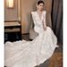 Women's Clothing Lace Fishtail Dress High End Small Tail Wedding Dress_ecoleips.com
