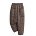 Women's Clothing Autumn/Winter New Plus Size Fashionable Loose Elastic Waist Down Cotton Casual Slim Pants Thickened Warm Down Pants Trendy_ecoleips.com