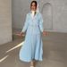 Elegant Long Pleated Skirt Set For Women - Spring Casual Outfit, Comfortable Polyester Fabric, S-XXL_ecoleips.com