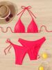 Women's Clothing Trendy Printed Halter Neck Suspenders Sexy Bikini Split System Strap Hot Spring_ecoleips.com