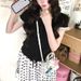 Stunning Early Summer Outfit: Korean-style College-inspired Polka Dot Lace Short-sleeve T-shirt For Women With A Unique_ecoleips.com