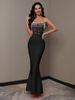 Women's Clothing Women's Bubble Bead Bandage Skirt Tube Top Fishtail High End Bandage Evening Dress_ecoleips.com