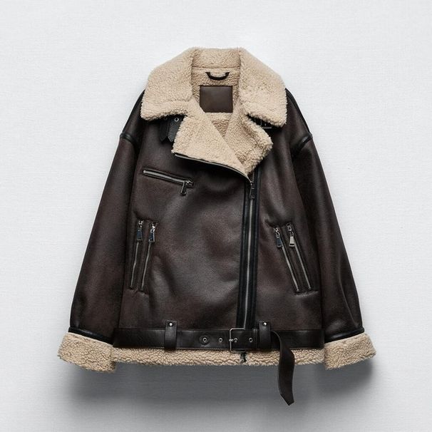 Aria Basics PB&ZA Autumn And Winter New Women's Clothing Belt Fleece Lining Double-sided Long Jacket Coat For Women8073264 700_ecoleips.com