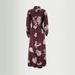 Women's Clothing Waist Slimming Autumn Floral Print Belted Midi Dress – Long Sleeve Tunic Dress With Collar (S-XL, Modest & Stylish For Women)_ecoleips.com