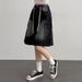 Large Pocket Japanese Style Workwear Five-Point Pants Loose Versatile Washed Denim Shorts_ecoleips.com