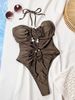 Women's Clothing Feminine Backless Hollow Out Triangle One Piece Swimsuit Resort Sexy High End Simple Women's Clothing Swimwear_ecoleips.com