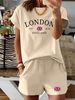 Women’s 2 Piece Outfit Set – Oversized Graphic T-Shirt And Biker Shorts Matching Set, Casual Summer Lounge Tracksuit For Daily Wear-335_ecoleips.com