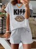 Women’s 2 Piece Outfit Set – Oversized Graphic T-Shirt And Biker Shorts Matching Set, Casual Summer Lounge Tracksuit For Daily Wear-314_ecoleips.com