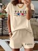 Women’s 2 Piece Outfit Set – Oversized Graphic T-Shirt And Biker Shorts Matching Set, Casual Summer Lounge Tracksuit For Daily Wear-312_ecoleips.com