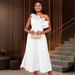 Asymmetric One-Shoulder High-Waist Ruffle Dress – Elegant Party & Evening Pleated Gown_ecoleips.com