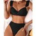 Women's Clothing New Solid Color Flying Split Swimsuit Female Beach Sexy Bikini Hot Spring Swimsuit_ecoleips.com
