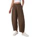 Women's Plaid High-Waisted Wide Leg Pants Casual Cropped Style with Pockets Spring/Summer New European American Fashion Loose Fit_ecoleips.com