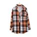 Spring Women's Casual Fashion Shirt With Checkered Pattern, Long Sleeves, And Turned-Down Collar_ecoleips.com
