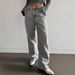 street Style Retro Smoky Gray Washed Wide-leg Jeans For Women, Autumn Winter European And American Style, High-waisted,_ecoleips.com