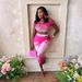Women's Floral Print High-Waist Lounge Set Comfortable Two-Piece Outfit for Casual Wear Home Vacation Drop Shoulder Top And Pants_ecoleips.com