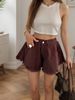 K Fashion Women's Fur Edge Umbrella Shaped Denim Shorts_ecoleips.com