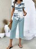 New Women's 3D Digital Tie Dye Print Set Style Loose Fit Casual Fashionable Trendy Short Sleeve Clothing For Commuting_ecoleips.com
