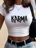 2026 Summer Fashion T-Shirt Trendy Loose Fit Casual Short Sleeve Printed Top_ecoleips.com