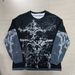 Skull Graffiti Print T-Shirt Women's Casual Long Sleeve Fake Two Piece Street Fashion Top New_ecoleips.com