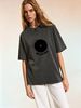 Washed Casual Streetwear Top, Women's Loose Crew Neck T-Shirt For Comfortable All Day Wear_ecoleips.com