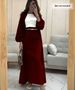 Muslim Knitwear"Modest Two-Piece Set – V-Neck Long Sleeve Top With Flowy Midi Skirt (XS-XXXL)"_ecoleips.com
