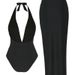 Sexy Split Swimsuit Dress - Halter Neck & Backless Bikini With Long Skirt (European Style)_ecoleips.com